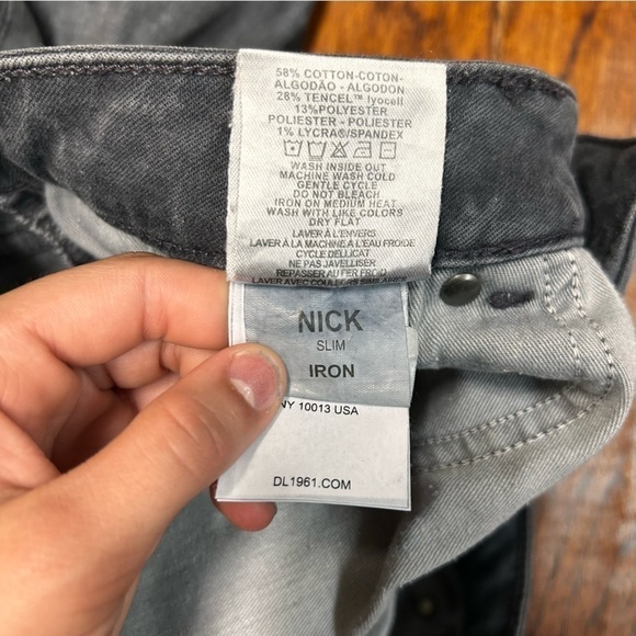DL1961 men’s nick slim iron grey jeans - Picture 8 of 13